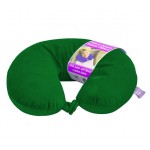 VIAGGI Microbead U Shape Travel Neck Pillow With Fleece - Hunter Green